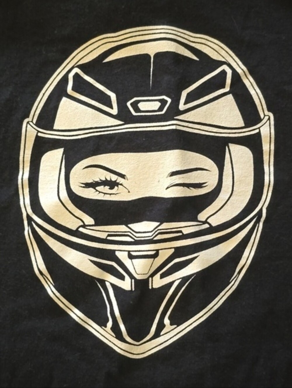 Graphic Black Crop Tee “The Best Man for the Job is a Woman” Large Motorcycle - Picture 2 of 4